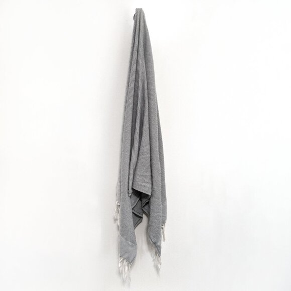 Linum Turkish Towel Set - 2 Bath Towels + 2 Hand Towels 100% Cotton Blue & White - Picture 2 of 5